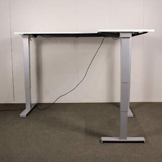 Kinnarps Series T kulmasähköpöytä 180x180 cm, valkoinen / harmaa (uusi kansi)