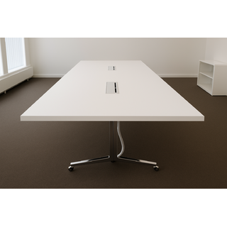 Martela Form neuvottelupöytä 120x380 cm, Valkoinen / kromi