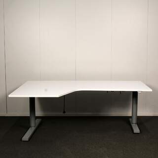 Martela Pinta E kulmasähköpöytä 200 x 120 cm, vasenkätinen, valkoinen / harmaa