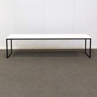 Sohvapöytä 48 x 144cm, Valkoinen / Musta, K 36cm
