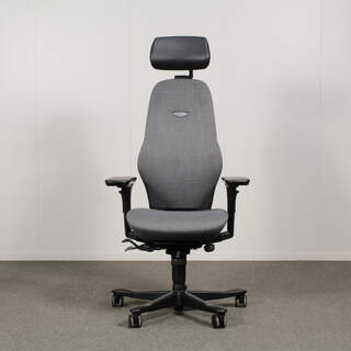 Kinnarps Plus 6 työtuoli, harmaa, käsinojat, niskatuki