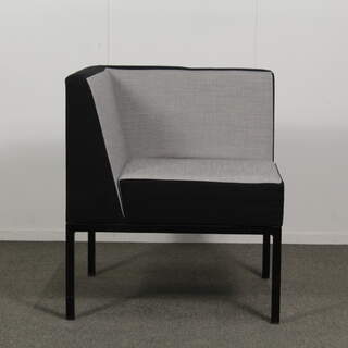 Martela Cube nojatuoli / kulmasohvamoduli, Musta / harmaa