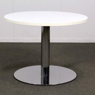 Martela Spot sohvapöytä, halkaisija 70 cm, valkoinen / kromi