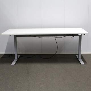 Edsbyn Sähköpöytä 80 x 180cm, Valkoinen / harmaa + johtokori