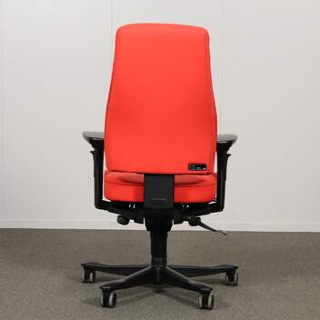 Kinnarps 6000 työtuoli, korkea selkänoja, punainen, käsinojat. D2882