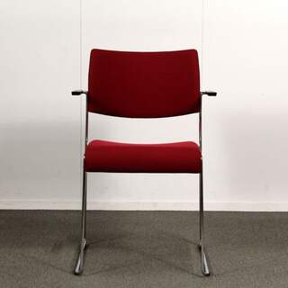 Brunner Linos tuoli, Punainen / kromi, rivikytkettävä