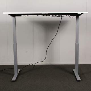 Sähköpöytä 80 x 140cm, Valkoinen / harmaa