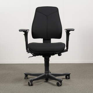 Kinnarps 6000/8000 työtuoli, Keskikorkea selkänoja, musta, käsinojat