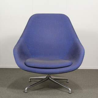 Hay About A Lounge chair 91, Tummansininen / Alumiini