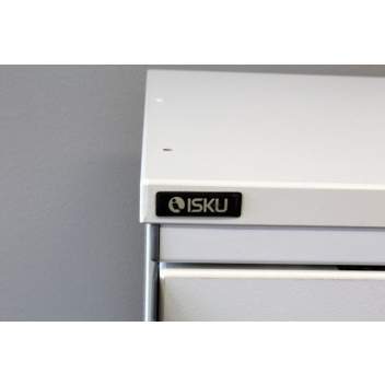 Isku Tendo liukuovikaappi, valkoinen, 3 hyllyväliä, L120cm