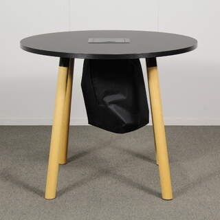 Martela Frankie neuvottelupöytä, halkaisija 90 cm, Musta / tammi