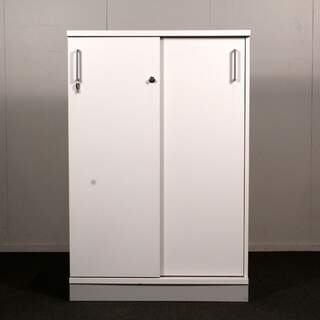 Narbutas Uni liukuovikaappi, valkoinen, 3 hyllyväliä, L80 cm