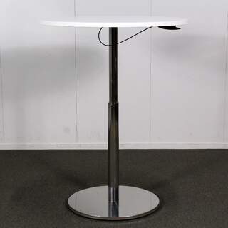 Martela Spot kaasujousipöytä, halkaisija 85 cm, valkoinen / kromi