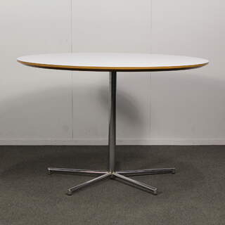 Pyöreä yleispöytä, Valkoinen / kromi, H 110 cm