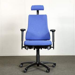 Martela Axia 4 työtuoli, sininen, käsinojat, niskatuki