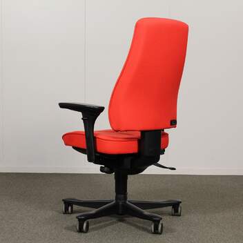 Kinnarps 6000 työtuoli, korkea selkänoja, punainen, käsinojat. D2882