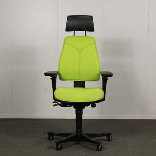 Kinnarps 6000/8000 työtuoli, Keskikorkea selkänoja, vihreä, käsinojat, niskatuki