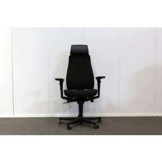 Kinnarps 6000 työtuoli, Korkea selkänoja, musta, käsinojat, niskatuki