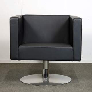 Offect Bond nojatuoli, musta nahka / kromi