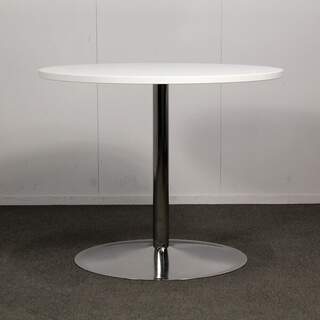 Pyöreä yleispöytä, Valkoinen / kromi, H 90 cm