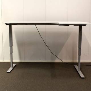 Isku Kulmasähköpöytä, 120 x 180cm, Kätisyys: Oikea, Valkoinen / harmaa