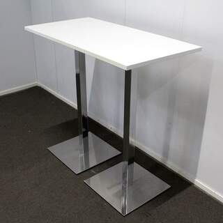Pystypöytä 60 x 120cm, korkeus 111cm, Valkoinen / kromi