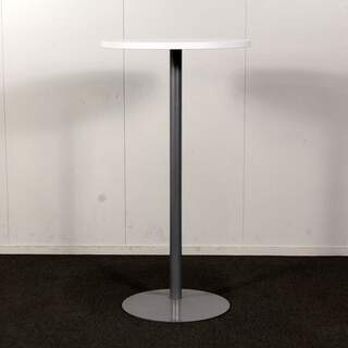 Lena pystypöytä, halkaisija 60 cm, valkoinen / harmaa, K 110 cm