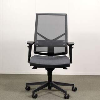 Antares työtuoli, Käsinojat, harmaa istuin, verkkoselkänoja