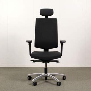 Martela James työtuoli, musta, käsinojat ja niskatuki