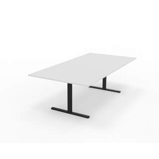 DUO T-Basic neuvottelupöytä 120 x 240 cm, kansi valkoinen, jalusta musta