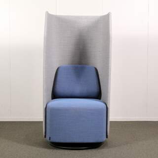 Kinnarps Fields korkea nojatuoli, sininen / harmaa