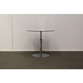 Kaasujousipöytä, valkoinen kansi, halkaisija 80cm