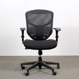 Työtuoli verkkoselkänojalla, musta, käsinojat