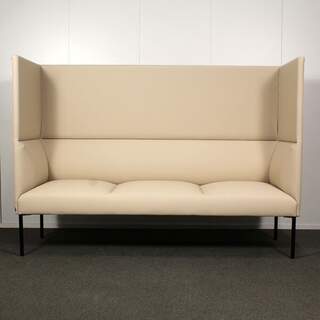 Martela Noora korkea sohva, 3-istuttava, Beige / musta, käyttämätön