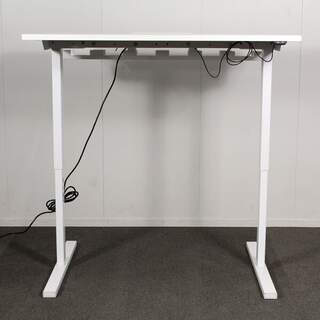 Narbutas sähköpöytä 80 x 120 cm, Valkoinen, Johtoluukku + johtokouru