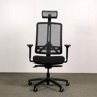 Rim Flexi työtuoli, musta, käsinojat, niskatuki